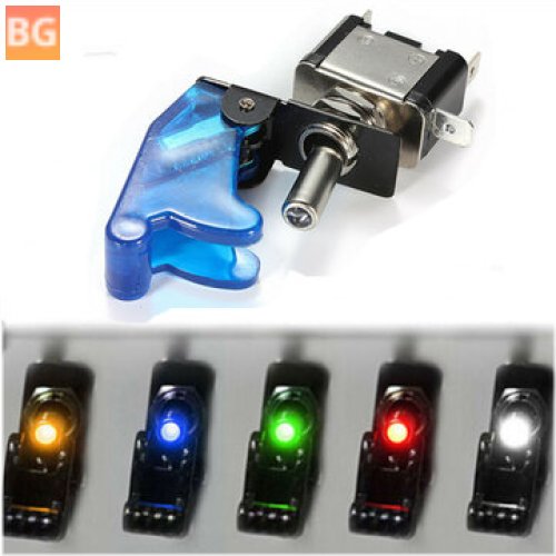 Rocker Switch Control LED Indicator Light 12V 20A with Cover