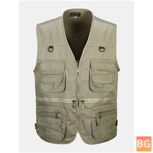 Cotton Fishing Vest with Multi-Pocket Design