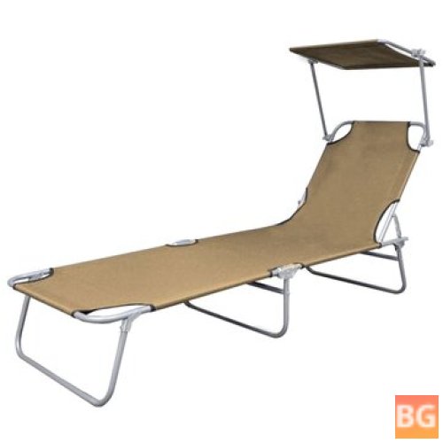 Sun Lounger with Canopy - Steel Taupe