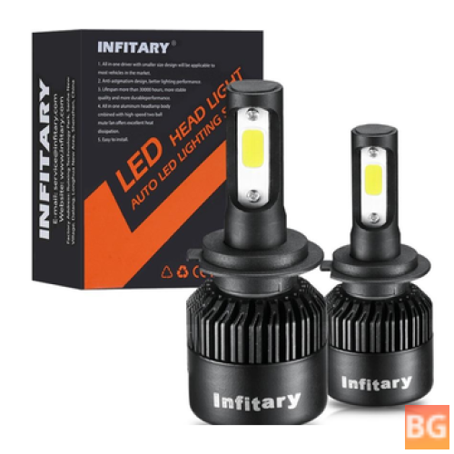 Infitary S2 Car COB LED Headlights Fog Lamp H1 H3 H4 H7 H11 9005 9006 12V-24V 72W 8000LM 6500K White