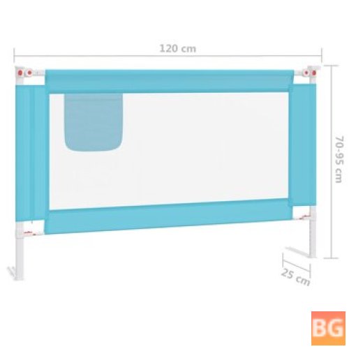 Toddler Bed Rail in Fabric Blue