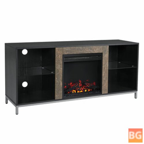 TV Stand for TVs up to 50'' - Modern Storage Cabinet Console with Electric Fireplace