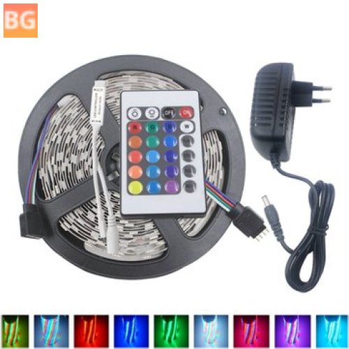 3528 RGB Strip Light with IR Remote and Power Adapter - 24 Keys