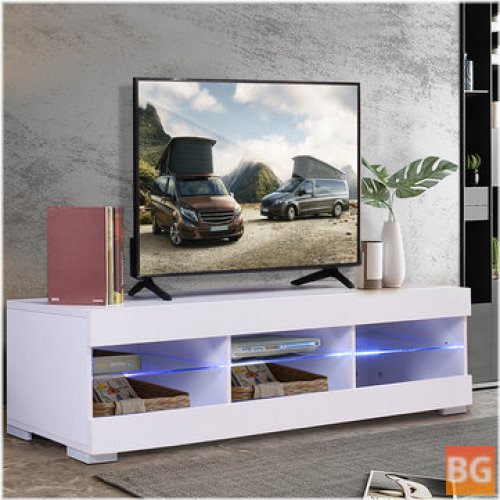 Woodyhome TV Stand with Lights - 6 Open Layers