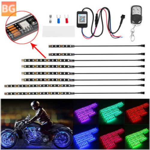 Remote Control Flashing Lamp for Motorcycle - 8PCS