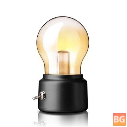 Mini Desktop Light Bulb with USB Charging Port and Shape of Retro Bulb