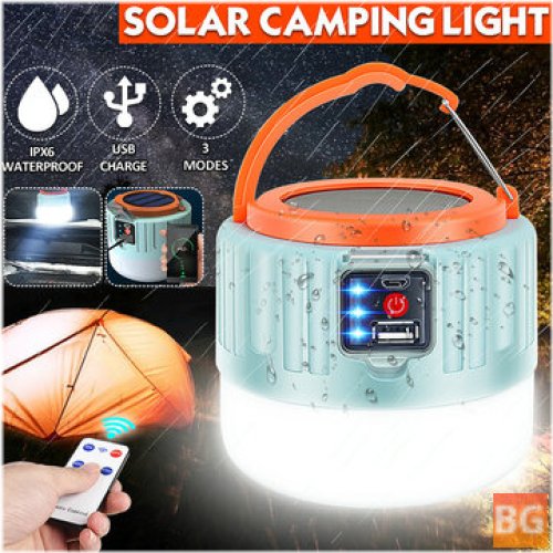 LED Camping Lantern with Solar Panel and USB Charging Port