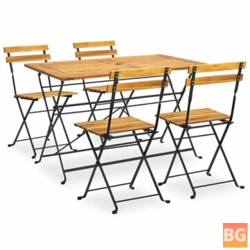 5 Piece Outdoor Dining Set - Solid Acacia Wood