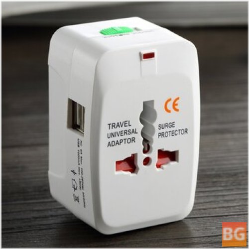 2-Port AC Charger Adaptor for World Travel - 2 USB Ports