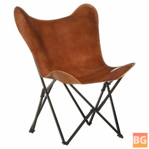 Butterfly Chair - Brown Real Leather