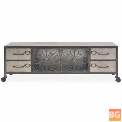 TV Cabinet with Silver finish