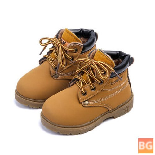 Baby Kids Girls Fur-lined Snow Boots
