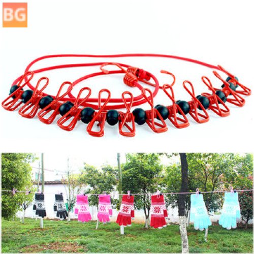PorTable Clothes Line with 12 Clips - Windproof