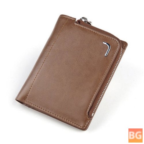 Wallet for Men with Faux Leather Slots
