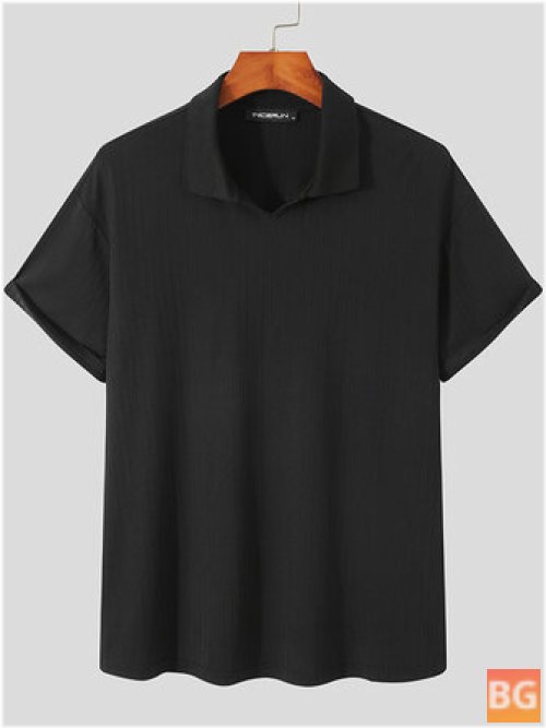 Short Sleeve T-Shirt with a Plain Striped Design