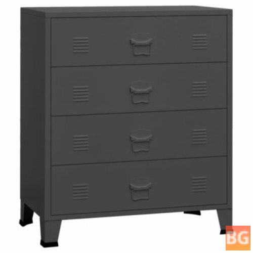 Industrial Chest of Drawers - 78x40x93 cm Metal Anthracite-colored