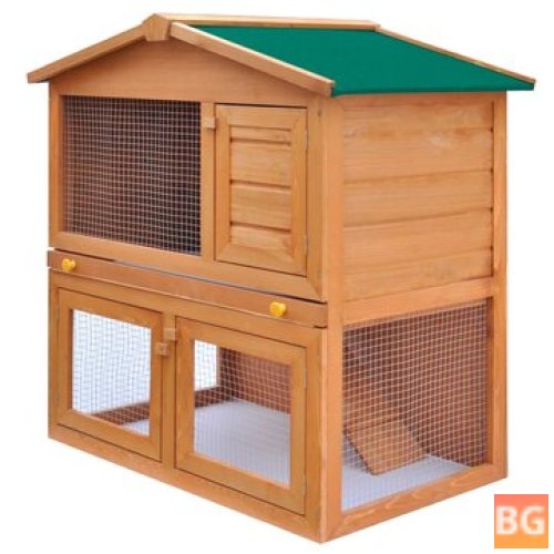 VDI-XS170160 Outdoor Rabbit Hutch - Small Animal House Pet Cage - 3 Doors - Wood - Pet Supplies - Rabbit House Pet Home - Puppy Bedpen - Fence Playpen