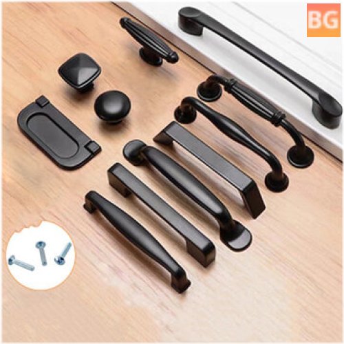 Aluminum alloy black handles for furniture cabinet knobs and handles kitchen handles drawers handles cupboard knobs