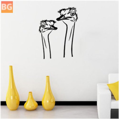 Ostrich Head DIY Wall Sticker - PVC