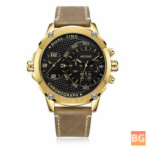 Women's Chronograph Watch with Men's Waterproof Strap and Quartz Movement