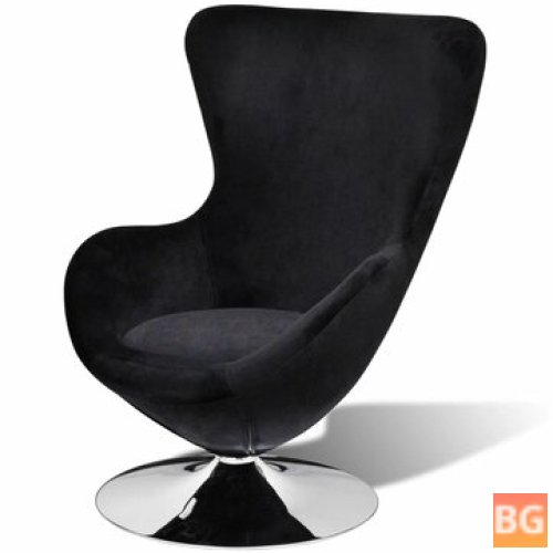 Egg Chair with Cushion - Black Velvet