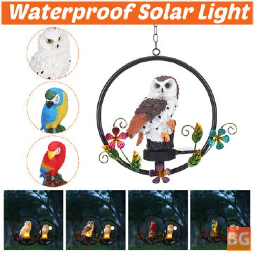 Solar Garden LED Light with Parrot Owl Pattern