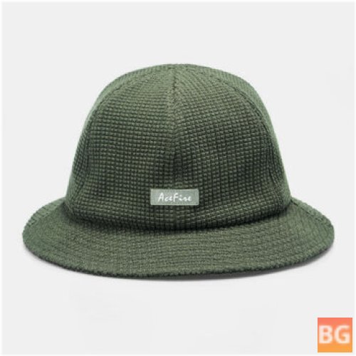 Street Sunshade Bucket Hat with Men's Solid Color Letter Patch