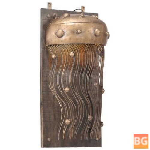 15W Brass Wall Lamp With Jellyfish Design Iron And Wood