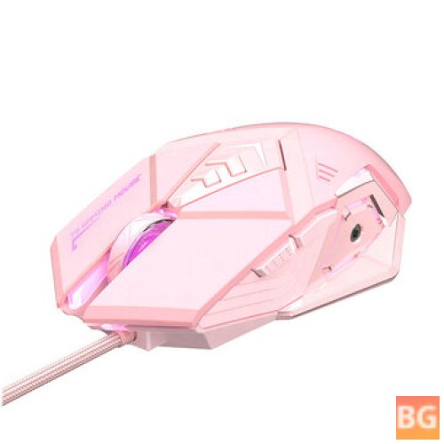INPHIC PW5P Wired Gaming Mouse - Pink/Black