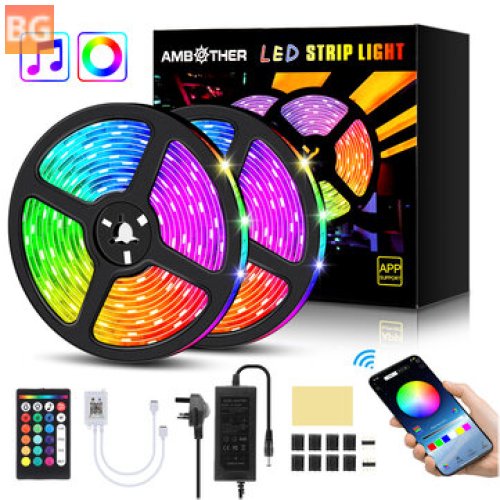 10m Bluetooth LED Strip Lights with SMD Flexible Connector - RGB Lights