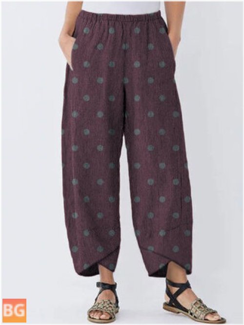 Women's Casual Pants with Polka Dots