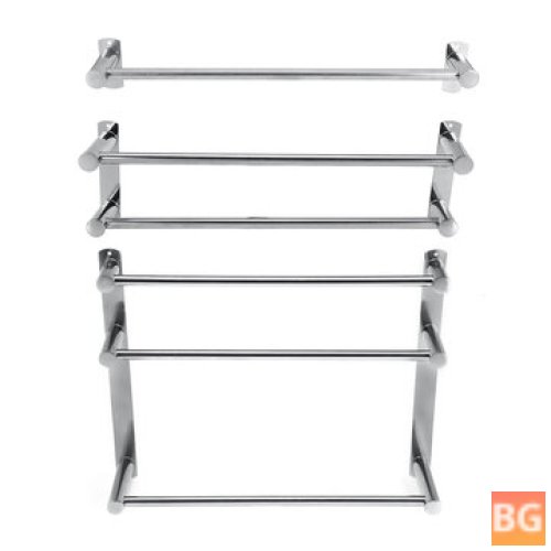 Stainless Steel Wall-Mounted Towel Rack with Hooks