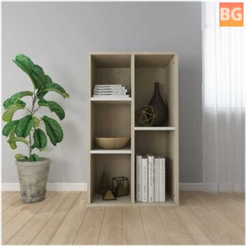 Book Cabinet/Sideboard in White and Oak 19.7