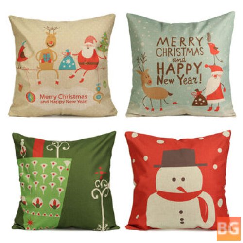 Christmas Throw Pillow Case with Cotton Cushion