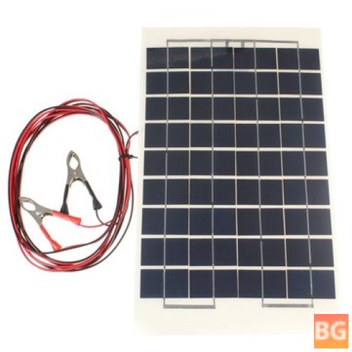 10W Solar Panel with Alligator Clips