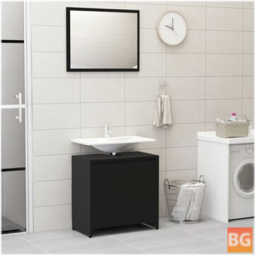 Bathroom Furniture Set with Black Chipboard