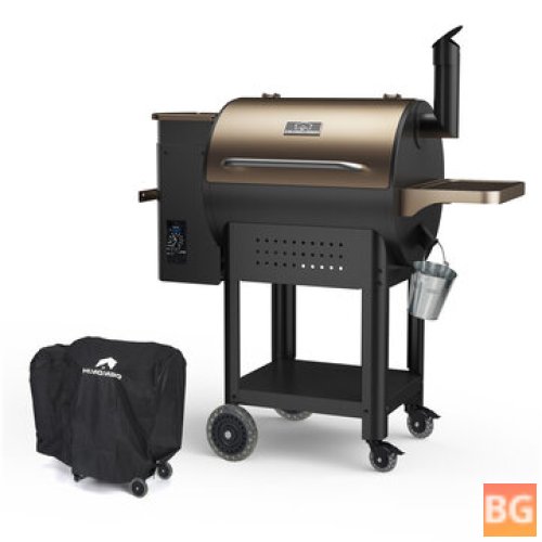 Hi Mombo 8 in 1 Wood Pellet Grill and Smoker BBQ Grill with 570 Cooking Area Auto Temperature Control