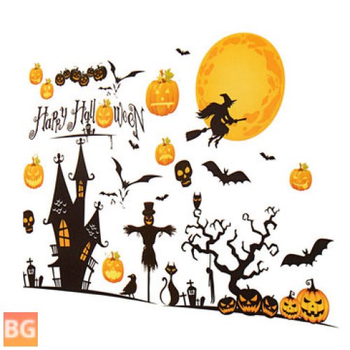 Home Decorating Paper Stick with Pumpkin Castle on Top