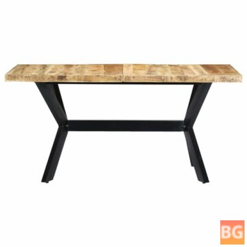 Dining Table with Wood Base and Solid Wood Top