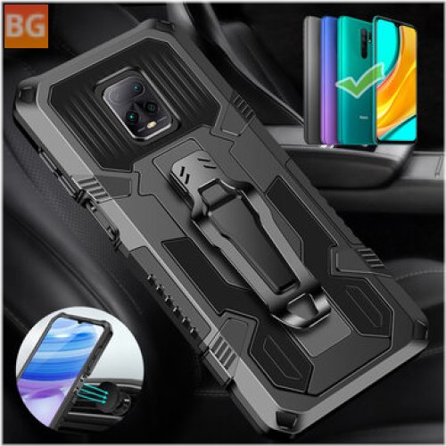 Mi 9 Dual Layer Rugged Armor Protective Case with Belt Clip Stand