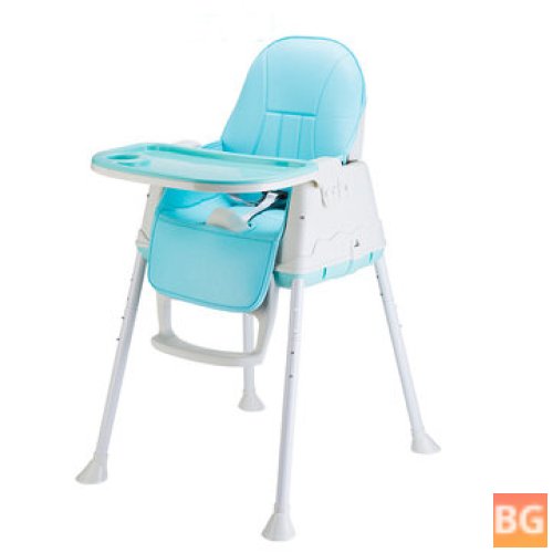 Foldable Child Highchair with Adjustable Seat and Wheels