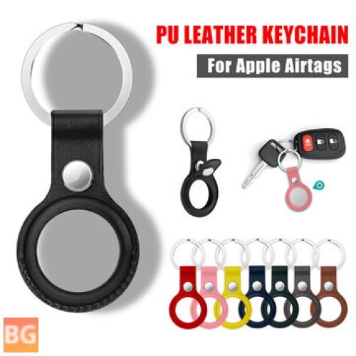Leather Airtag Sleeve with Keychain