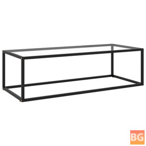 Table with Black Glass and Metal Frame - 47.2