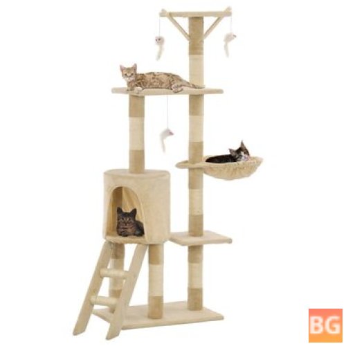Cat Tree with Sisal Scratching Posts - 138 cm