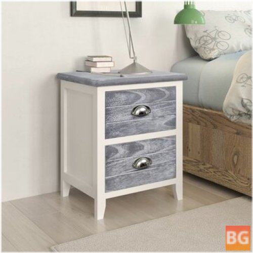 2 Pcs Nightstand Tables - Gray and White