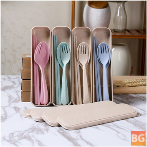 3-Piece Tableware Set with Fork and Spoon