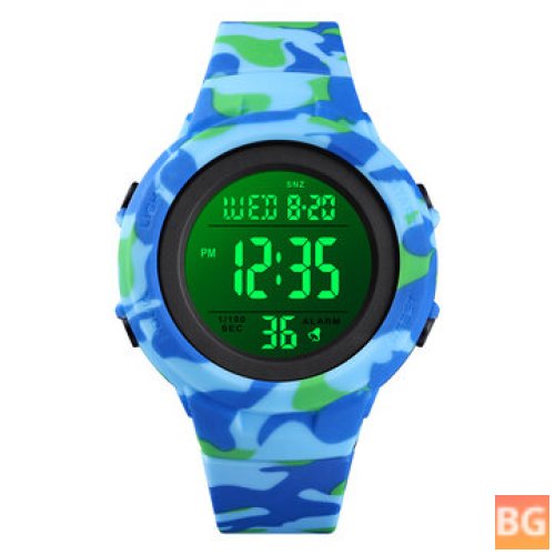 Waterproof Men's Sport Digital Watch with Countdown Alarm and Stopwatch