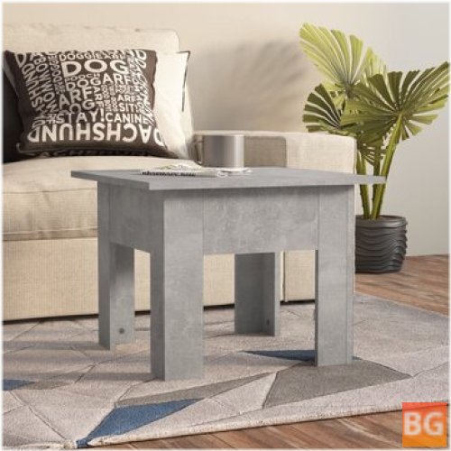 Coffee Table with Gray Fabric and Wood Base