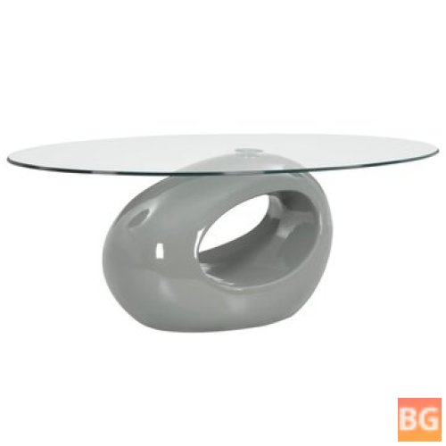 Coffee Table with Glossy Gray Top