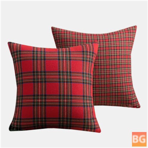 1PC Square Pillow Case - Scottish Plaid Throw Cushion Cover